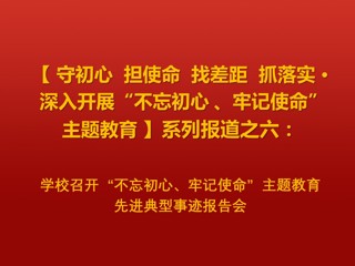 乐鱼页面在线登录“不忘初心、牢记使命”主题教育先进典型事迹报告会