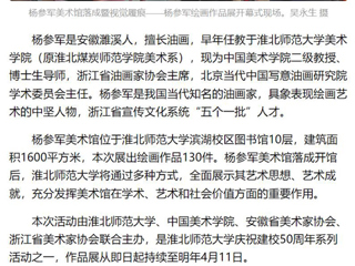 《美术报》《安徽日报》《淮北日报》报道：杨参军美术馆在乐鱼网页版登录入口落成